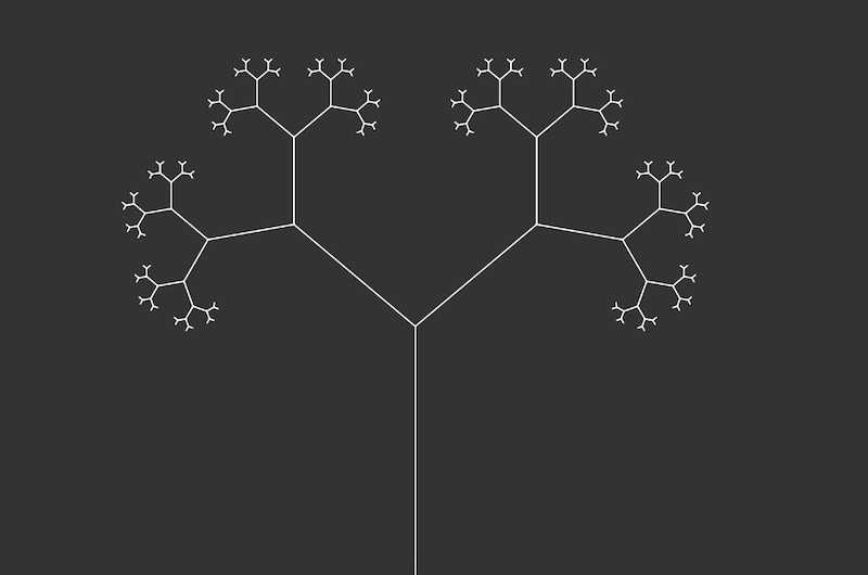 Fractal tree dynamics with mouse movement