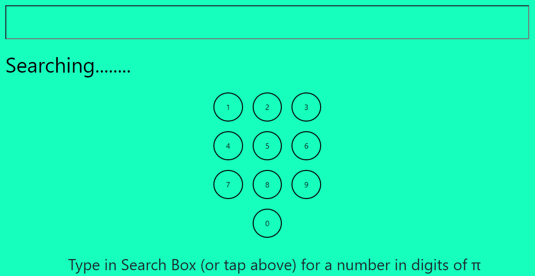 Peeking in π with number pad