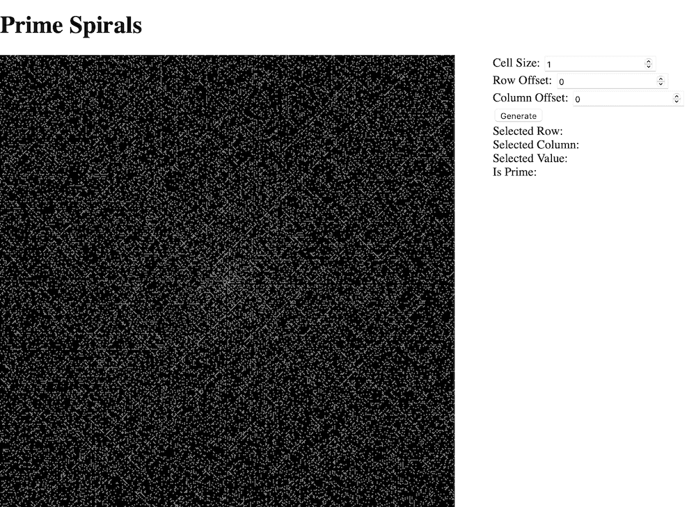 Easy Traversal of Ulam Prime Spiral in TypeScript