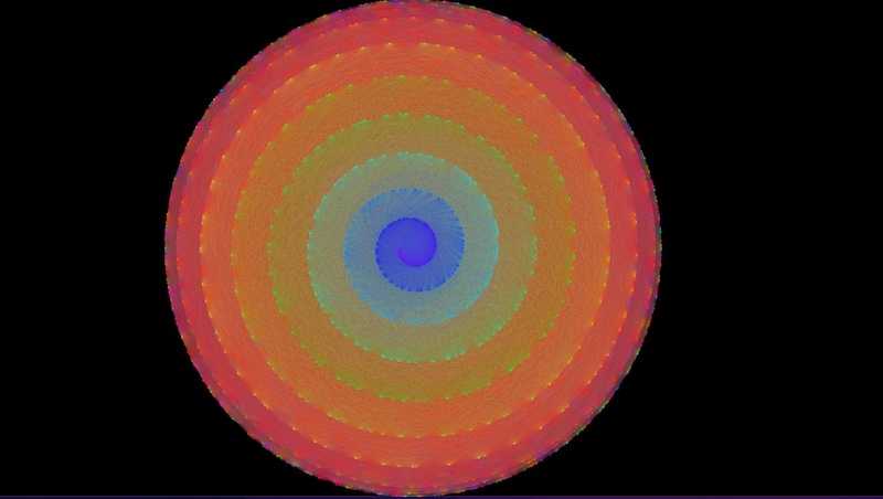 Rainbow Spiral using Polar Coordinates